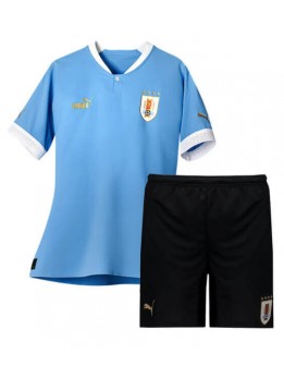 Billige Uruguay Hjemmedraktsett Barn VM 2022 Kortermet (+ Korte bukser)